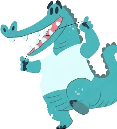 El Dr. Coco usando hilo dental